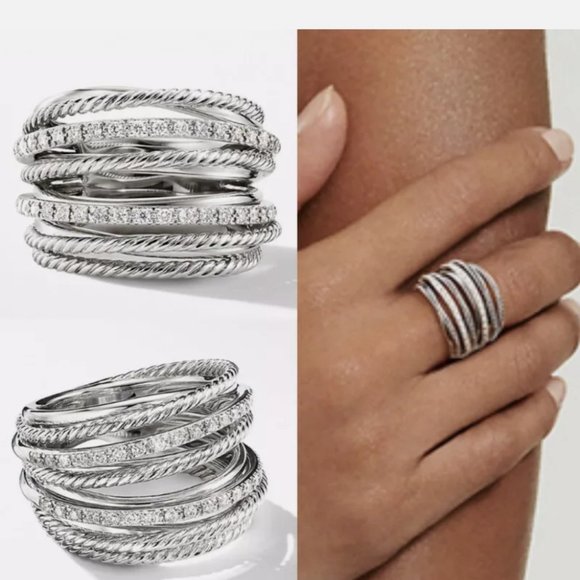 Infinity Jewelry 925 Silver Diamond Ring - Picture 3 of 5